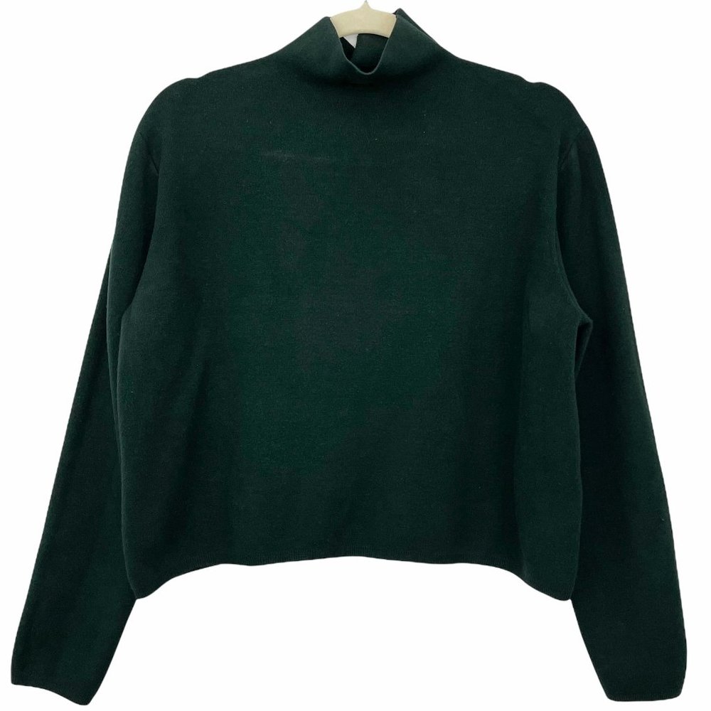 & Other Stories Mock Neck Pullover Green Sweater M